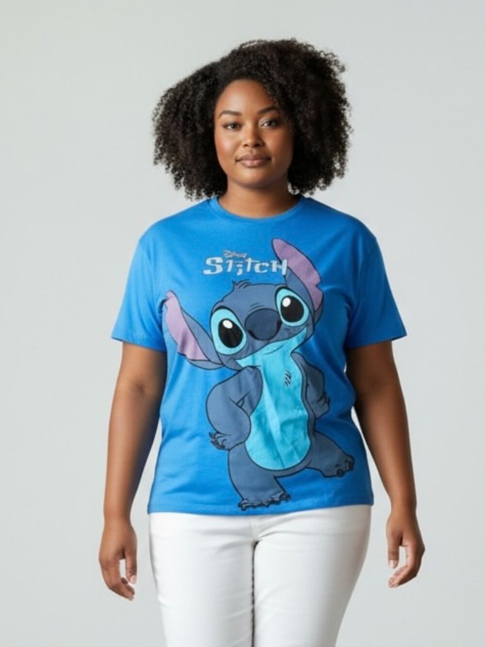 NEW Disney Stitch Front & Back Graphic Blue Short Sleeve T-shirt Women’s Size XL